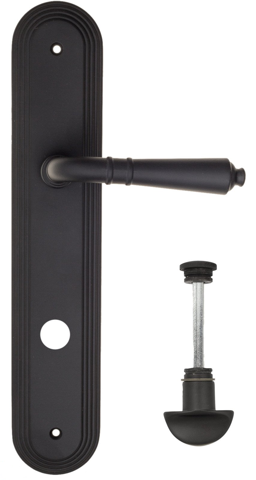 Дверная ручка на планке Fratelli Cattini "TOSCANA" WC-2 PL288-NM матовый черный