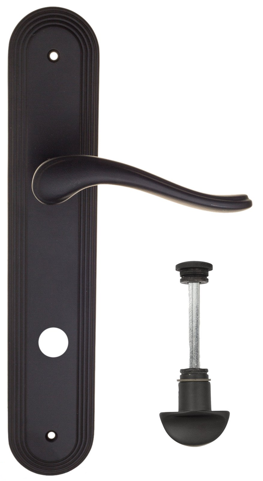 Дверная ручка на планке Fratelli Cattini "LAVERA" WC-2 PL288-NM матовый черный